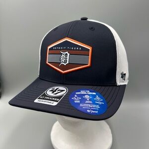 47 Brand Brrr Detroit Tigers Trucker Hat, MLB. Polyester Patch Adjustable Cap.